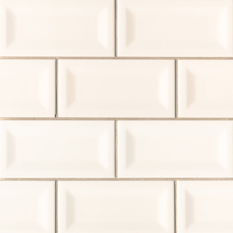ALMOND GLOSSY 3X6 INVERTED BEVELE