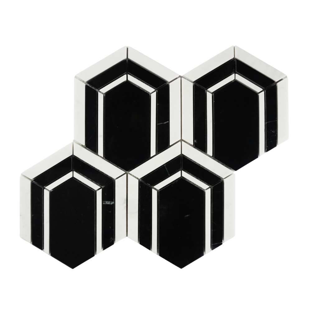 Elements Nero Marble Polished Mosaic