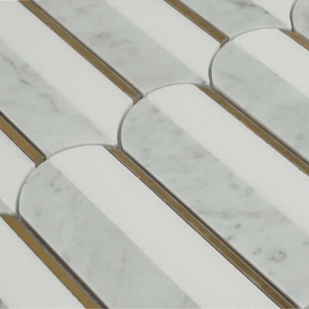Gatsby 12"x12" Grey Marble Polished Mosaic