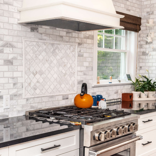 Lantern Arabesque 12"x12" Volakas Marble Polished Mosaic