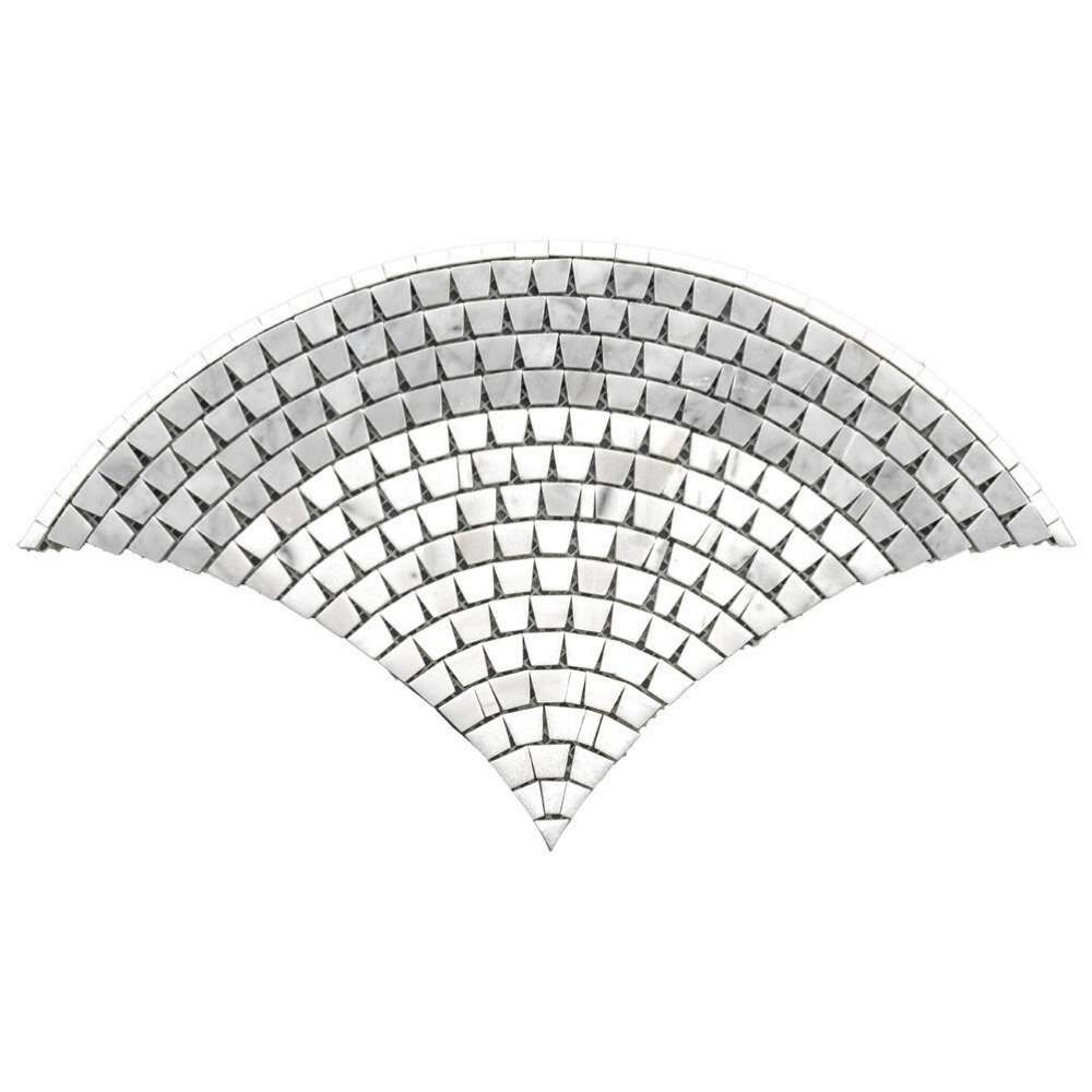 Peacock 8"x9" Blanco Marble Polished Mosaic