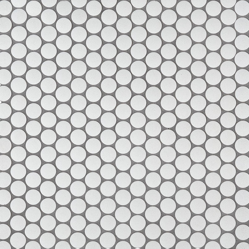 White Matte Penny Round 6mm