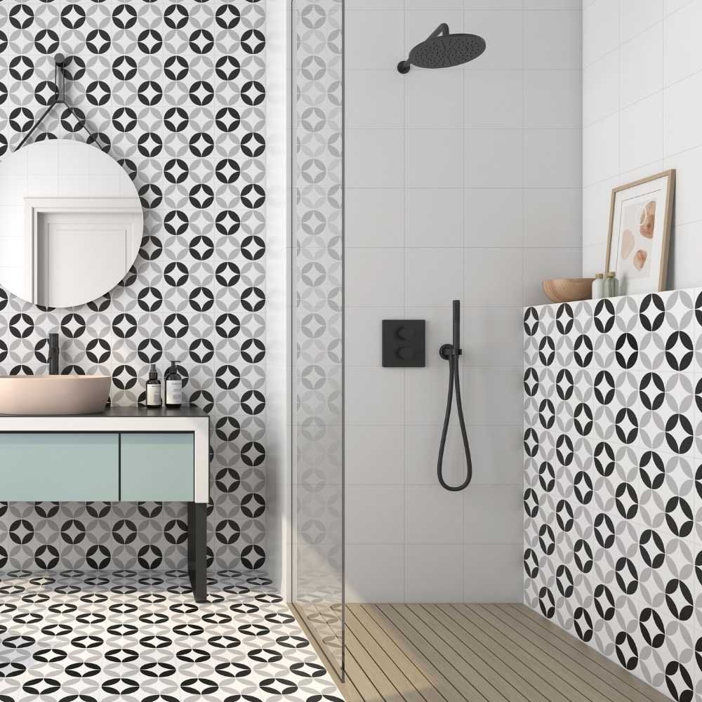 Bora 9"x9" Black Porcelain Matte Tile