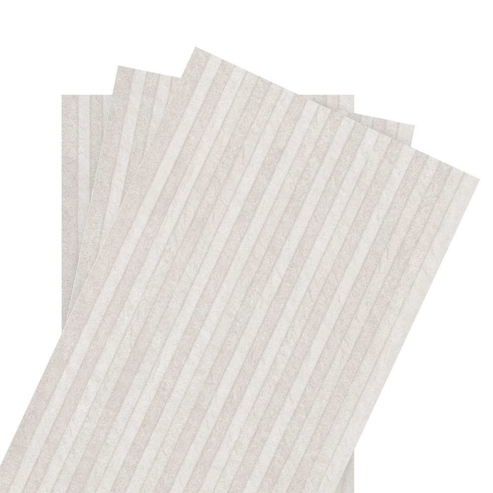 Materia 12"x40" Blanco Relief Ceramic Matte Tile