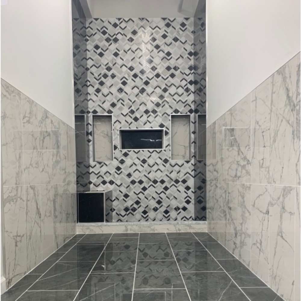 Sekos 12"x40" White Ceramic Glossy Relief Tile