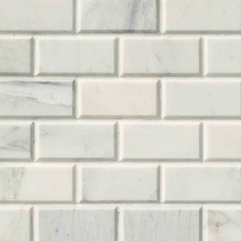 Arabescato Carrara 2x4 Honed and Beveled