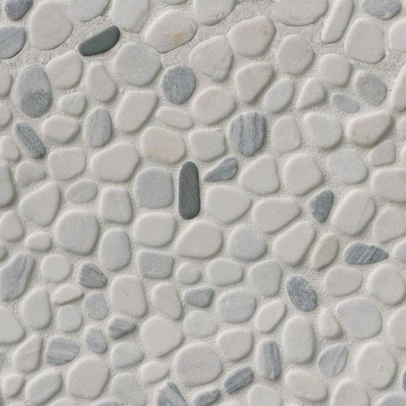 Black and White Pebbles Pattern Tumbled