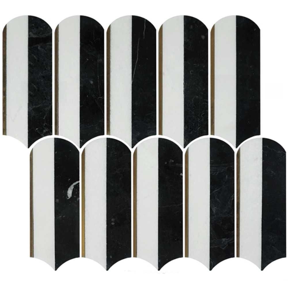 Gatsby 12"x12" Black Marble Polished Mosaic