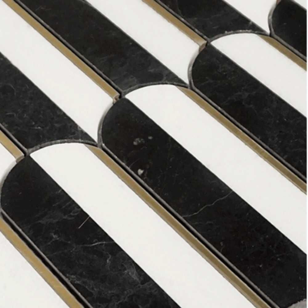 Gatsby 12"x12" Black Marble Polished Mosaic
