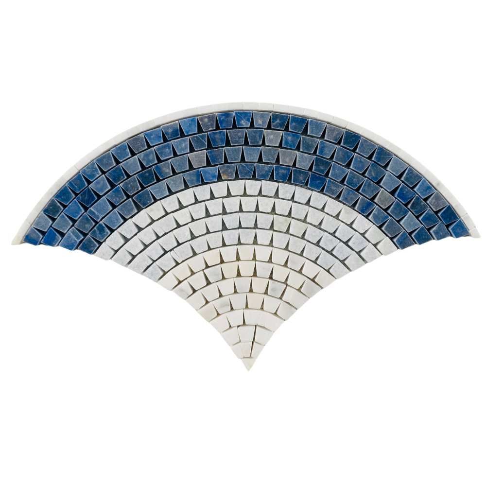 Peacock 8"x9" Azules Marble Polished Mosaic