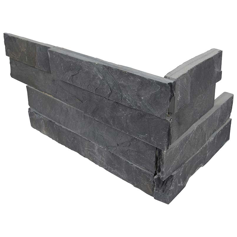 PREMIUM BLACK SLATE CORNER"L"PANEL 6X18