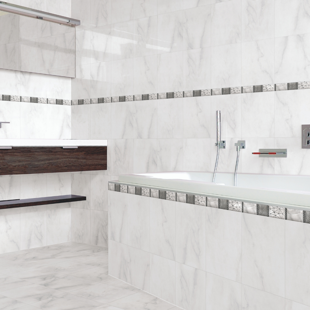 Bista 10"x13" White Ceramic Glossy Tile