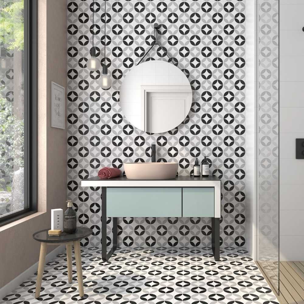 Bora 9"x9" Black Porcelain Matte Tile