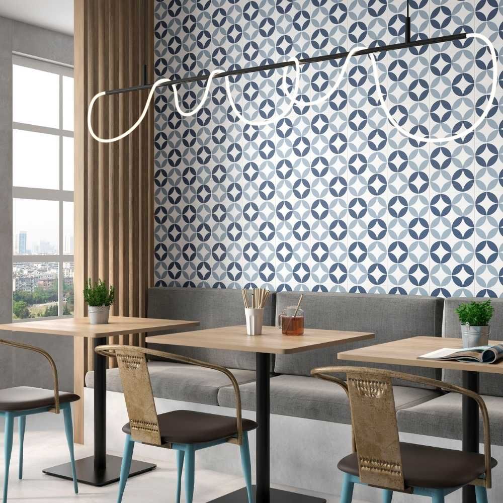 Bora 9"x9" Blue Porcelain Matte Tile
