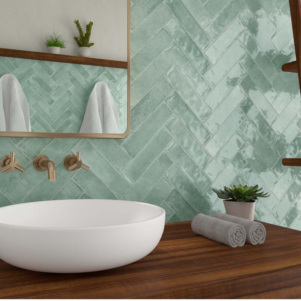 Brunei 3"x10" Sage Ceramic Glossy Tile