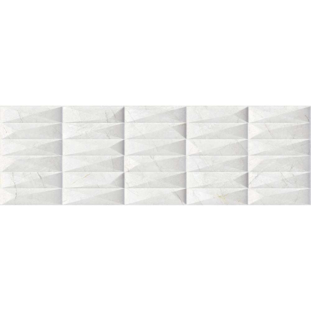 Keops 12"x40" White Ceramic Glossy Tile