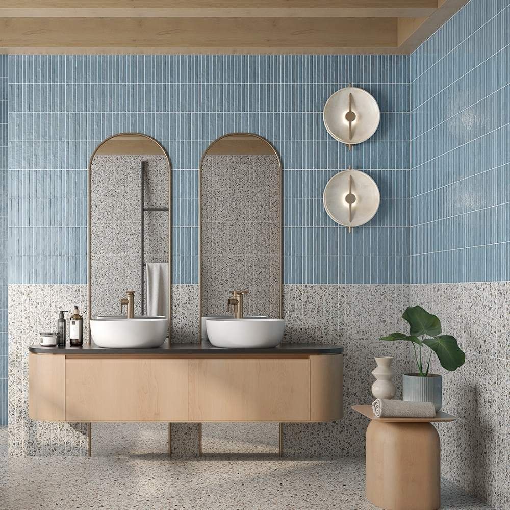 Kromo 14"x14" Teal Ceramic Glossy Tile