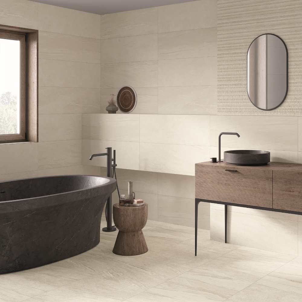 Materia 12"x40" Blanco Ceramic Matte Tile