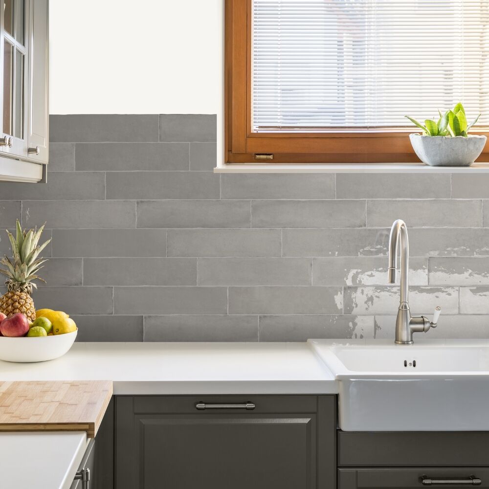Ondine 3"x12" Dove Grey Ceramic Glossy Tile