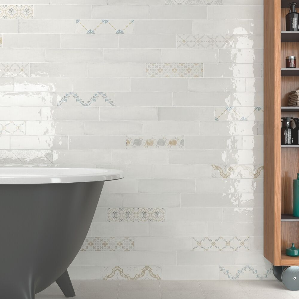 Ondine 3"x12" All White Ceramic Glossy Tile
