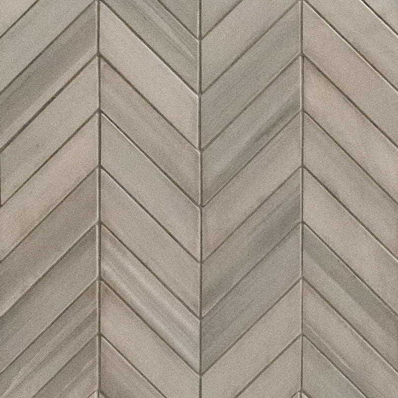 WATERCOLOR GRIGIO CHEVRON MOSAIC 12X15