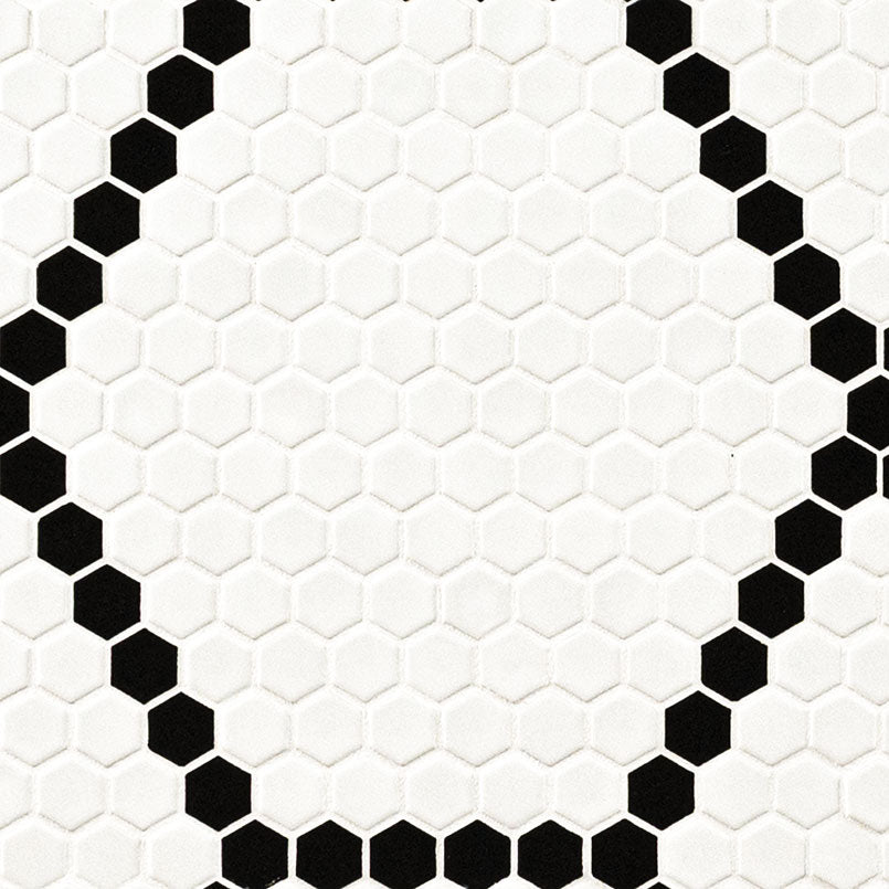 White and Black Hive Pattern Matte
