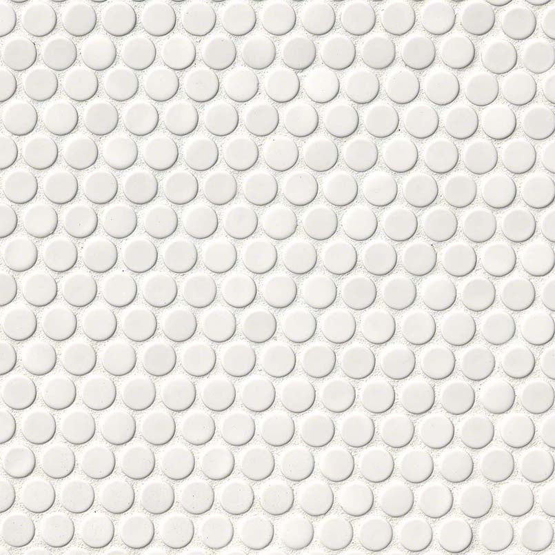 White Glossy Penny Round 6mm